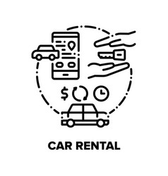 Car Rental Service Company Concept Black