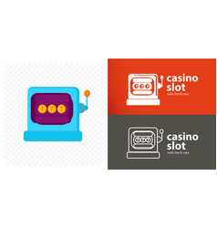 Casino Slot Isolated Flat Slot Line Icon