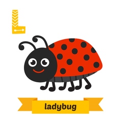 Cartoon ladybug flashcard for children Royalty Free Vector