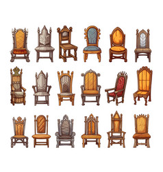 Medieval Wooden Chairs Emperor Or King Throne