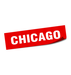 Chicago Sticker Red Square Peeler Sign