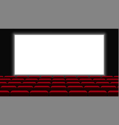 Cinema Stage Theater With Row Of Red Chairs