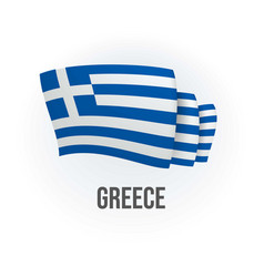 Greece Flag Bended Flag Realistic