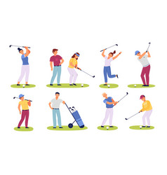 Golf Players People Male And Female Golfers