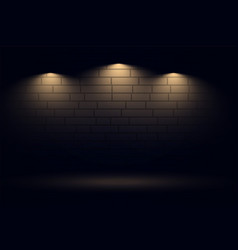 Three Warm Focus Light Effect On Brick Wall