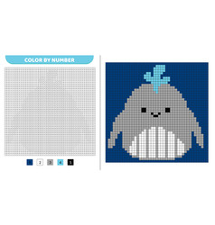 Whale Squishmallow Color By Number Pixel