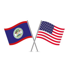 Belize And America Crossed Flags