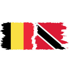 Trinidad And Tobago And Belgium Grunge Flags