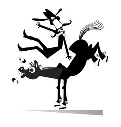 Cartoon Rider Falls From Horse