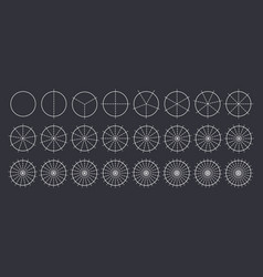 Circles Divided Into Parts From 1 To 24 Outline