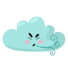 Cloud Blowing Wind Funny Cartoon Weather