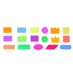 Colored Rectangle And Circle Form And Crown With