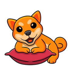 Cute Shiba Inu Dog Cartoon On The Pillow