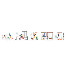 Home Sport Workout Of Young And Old People Set