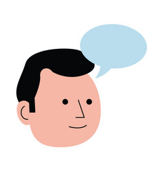 Youn Man Head With Speech Bubble Character