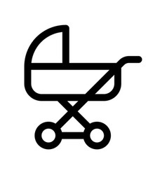 Baby Stroller Line Icon Graphics