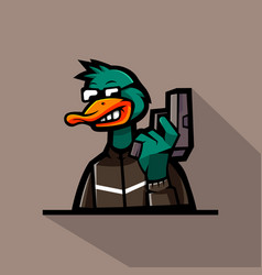 Duck Holding Gun