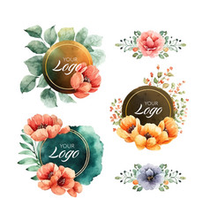 Logo Watercolor With Flowers Banner