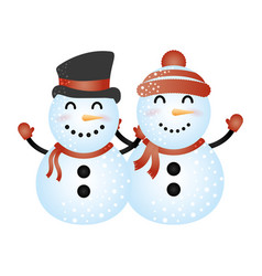 Merry Christmas Cute Snowmen Couple