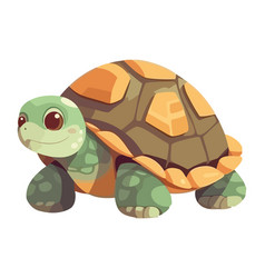 Cute Turtle Sitting Cheerful Mascot