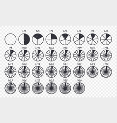 Hand Drawn Circles Divided Into Parts From 1 To 30