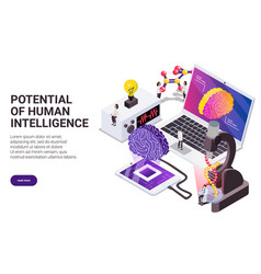 Human Intelligence Isometric Background