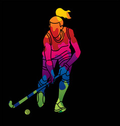 Field Hockey Sport Female Player Action