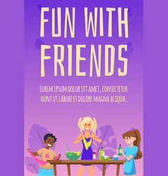 Kids Party Card Or Banner With Children Playing