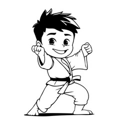 Taekwondo Boy Of A Cartoon Taekwondo Boy