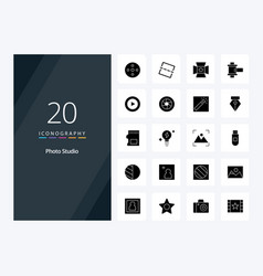 20 Photo Studio Solid Glyph Icon For Presentation