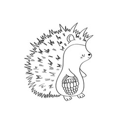 Clipart Hedgehog Black And White In Cartoon Style