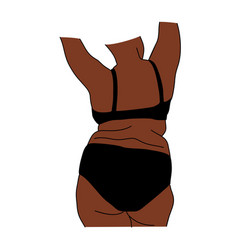 Curvy Black Woman Colored Line Art Drawing