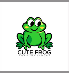 Cute Frog Logo Design Colorful