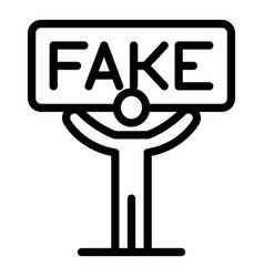 Fake News Board Icon Outline Style