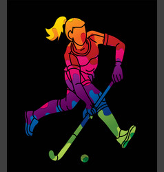 Field Hockey Sport Female Player Action