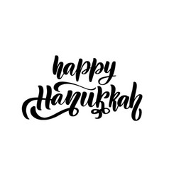 Happy Hanukkah Text Calligraphic Lettering