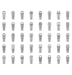 Pantyhose Icons Set Outline Woman Fashion