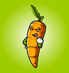 Angry Carrot Cartoon Mascot