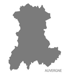 Auvergne France Map Grey