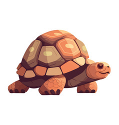 Cute Turtle Crawling Slowly In Nature Design