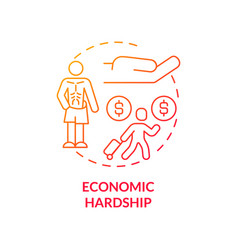 Economic Hardship Red Concept Icon