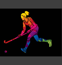 Field Hockey Sport Female Player Action