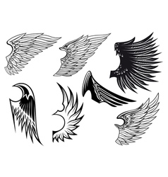 Heraldic wings set Royalty Free Vector Image - VectorStock