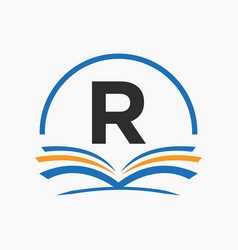 Letter R Education Logo Book Concept Training