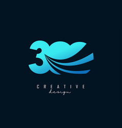 Creative Number 300 Logo With Leading Lines