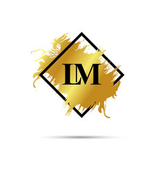 Gold Lm Logo Symbol Art Design