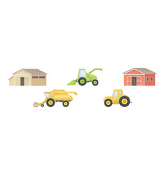 Rural Building And Transport With Tractor Barn