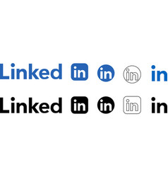 Set Of Linkedin Design Logo Sign Symbol