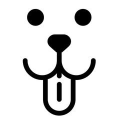 Happy Dog Face Flat Icon Isolated On White