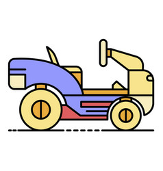 Lawn Mower Tractor Icon Color Outline